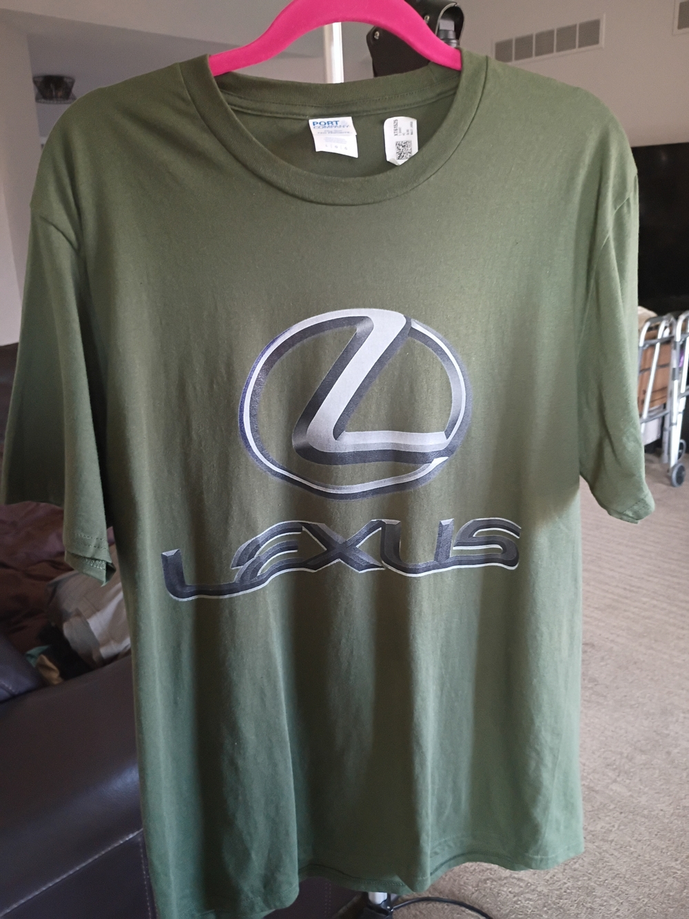 Lexus Logo Men's Green Crew Neck T-Shirt - Picture 4 of 9